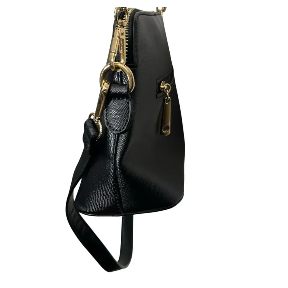 Kate Spade Crossbody Bag Black Saffiano‎ Leather Adjustable Strap Structured